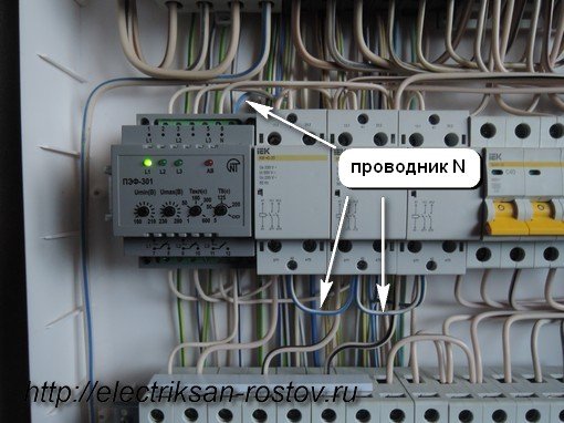 Схема подключения переключателя фаз ПЭФ-301 14